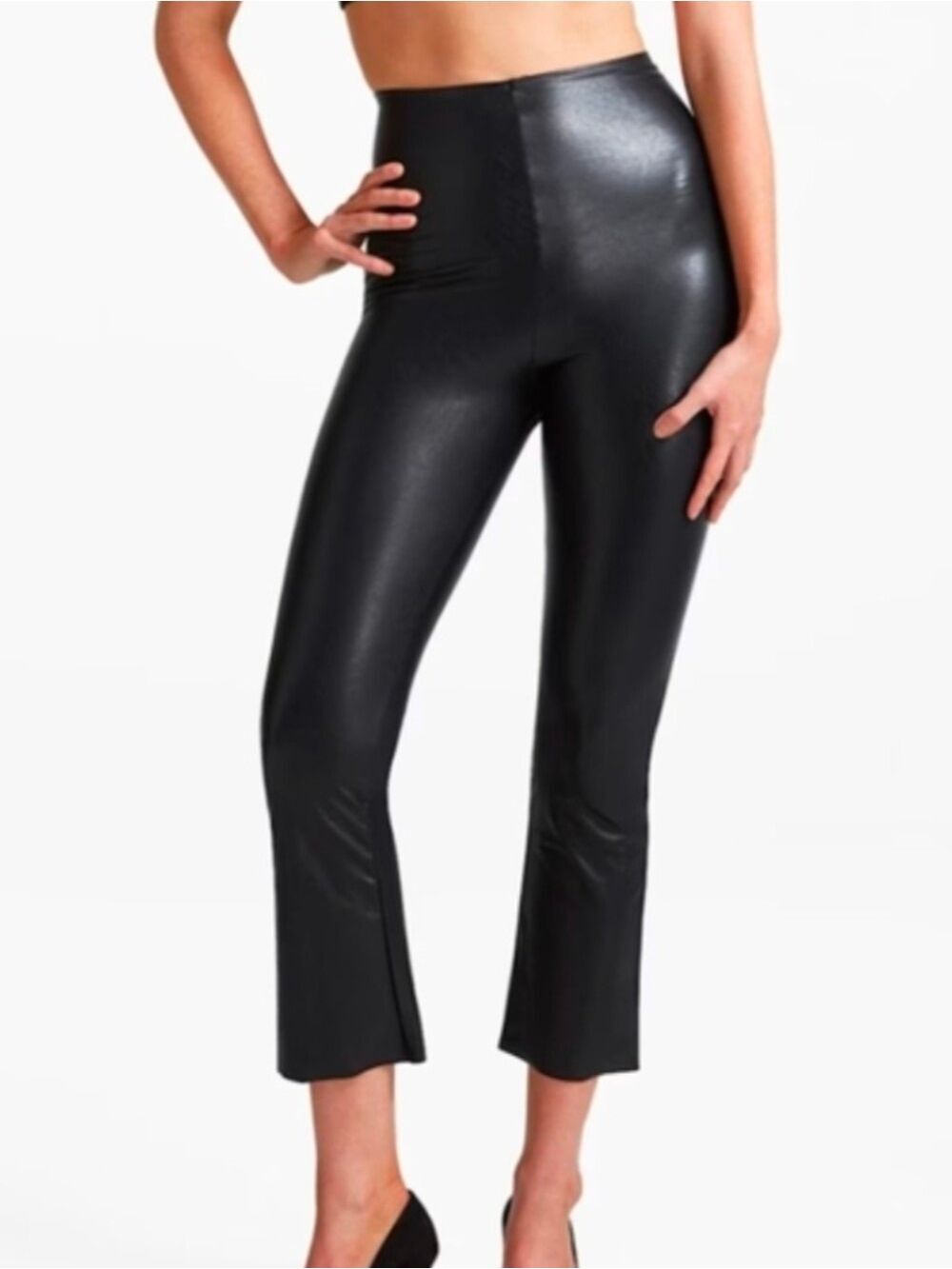 Commando Faux Leather Crop Flare Size Medium